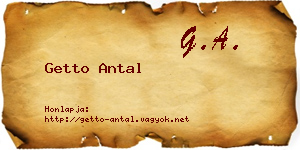 Getto Antal névjegykártya